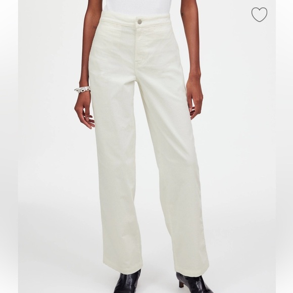 Madewell The Emmett Wide-Leg Pant in Corduroy: Welt Pocket Edition winter white - Picture 2 of 6